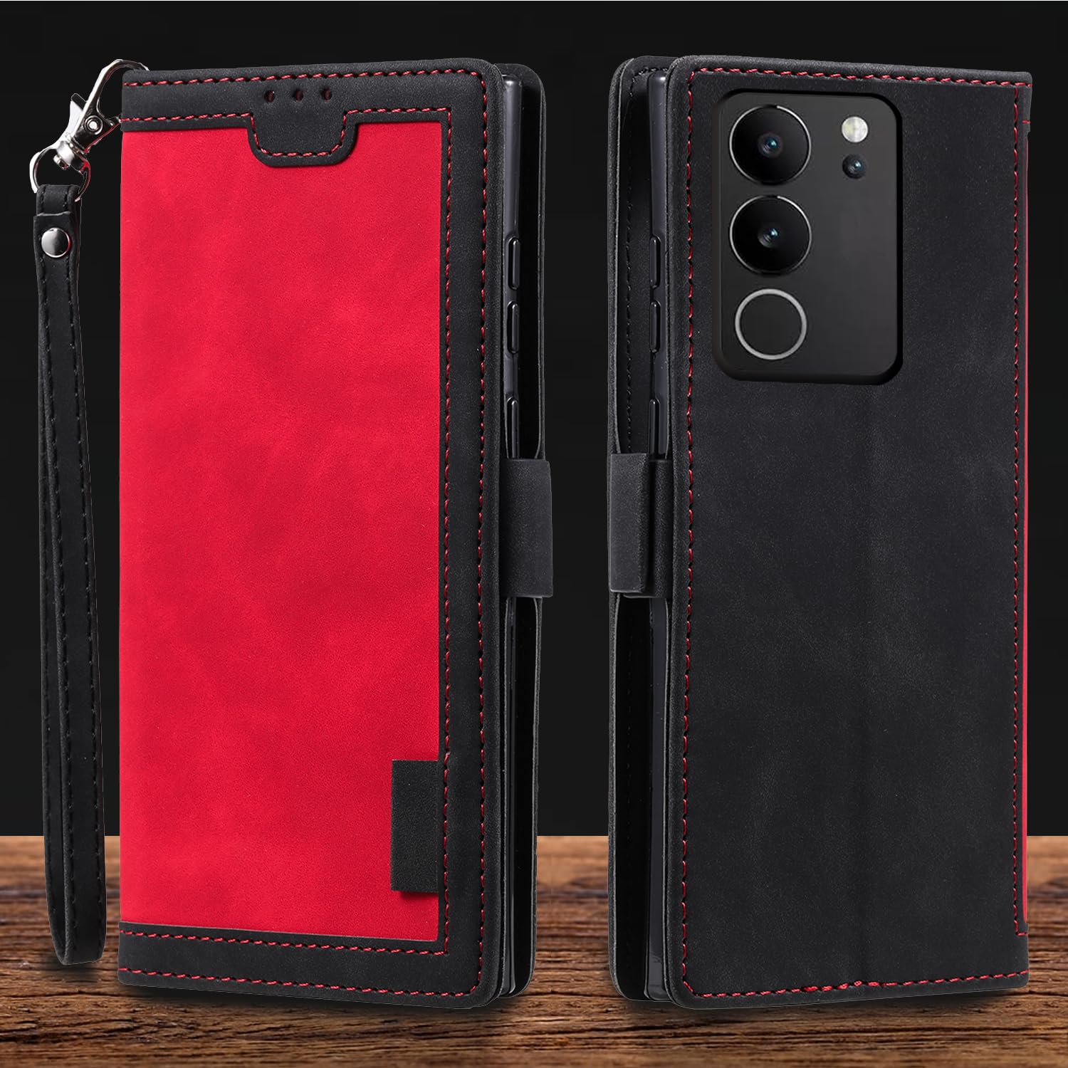 Excelsior Premium PU Leather Wallet flip case Cover with | Card and Cash Slot | 360 Full Body Protection for Vivo V29 | V29 Pro (Red) (B0CY2V21JV) Amazon Price History, Amazon Price Tracker
