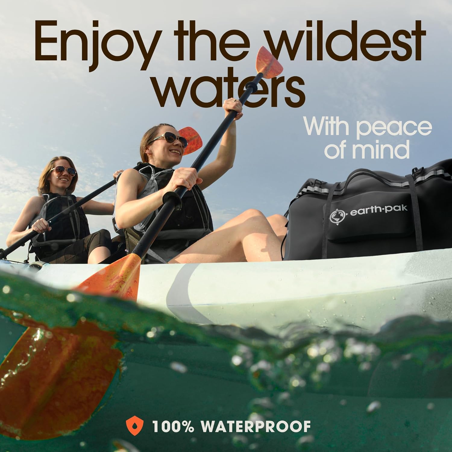 Earth Pak Waterproof Duffel Bag - Large Dry Bag, 1680D TPU, Heavy Duty, Camping & Marine Dry Bag, 8x8 Popout Pocket - Image 7