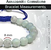 Vista 60 de Adjustable Crystal Bracelet – Gemstone Bead Bracelet with Adjustable Macrame String – Chic Gemstone Bracelet for Men and Women – 8mm Round Healing