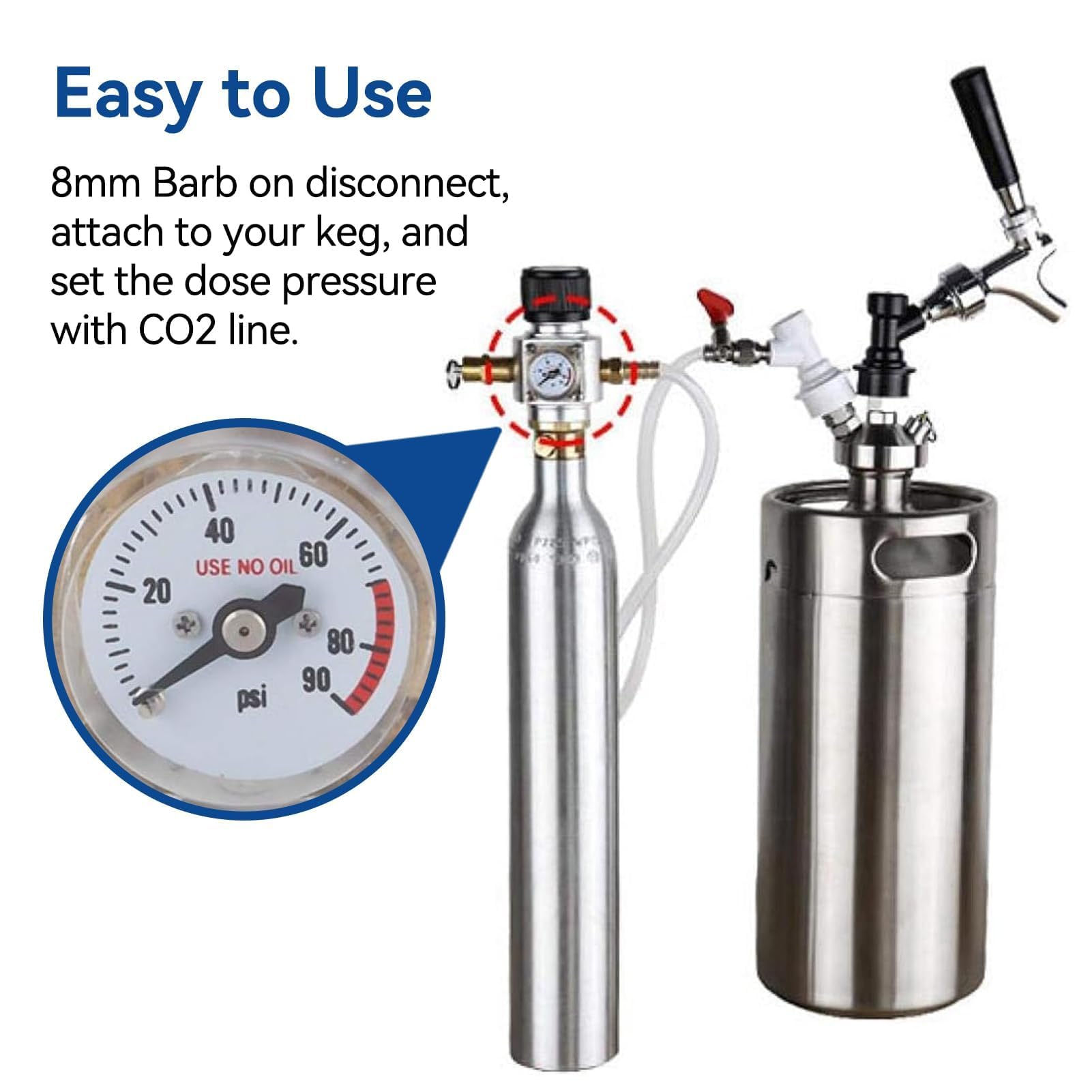 Mini regolatore di Gas CO2, Valvola di Regolazione del Gas CO2, T21 * 4 misuratore di pressione della soda, Regolatore della Birra per Tiraggio della Casa del Riduttore di Pressione di CO2