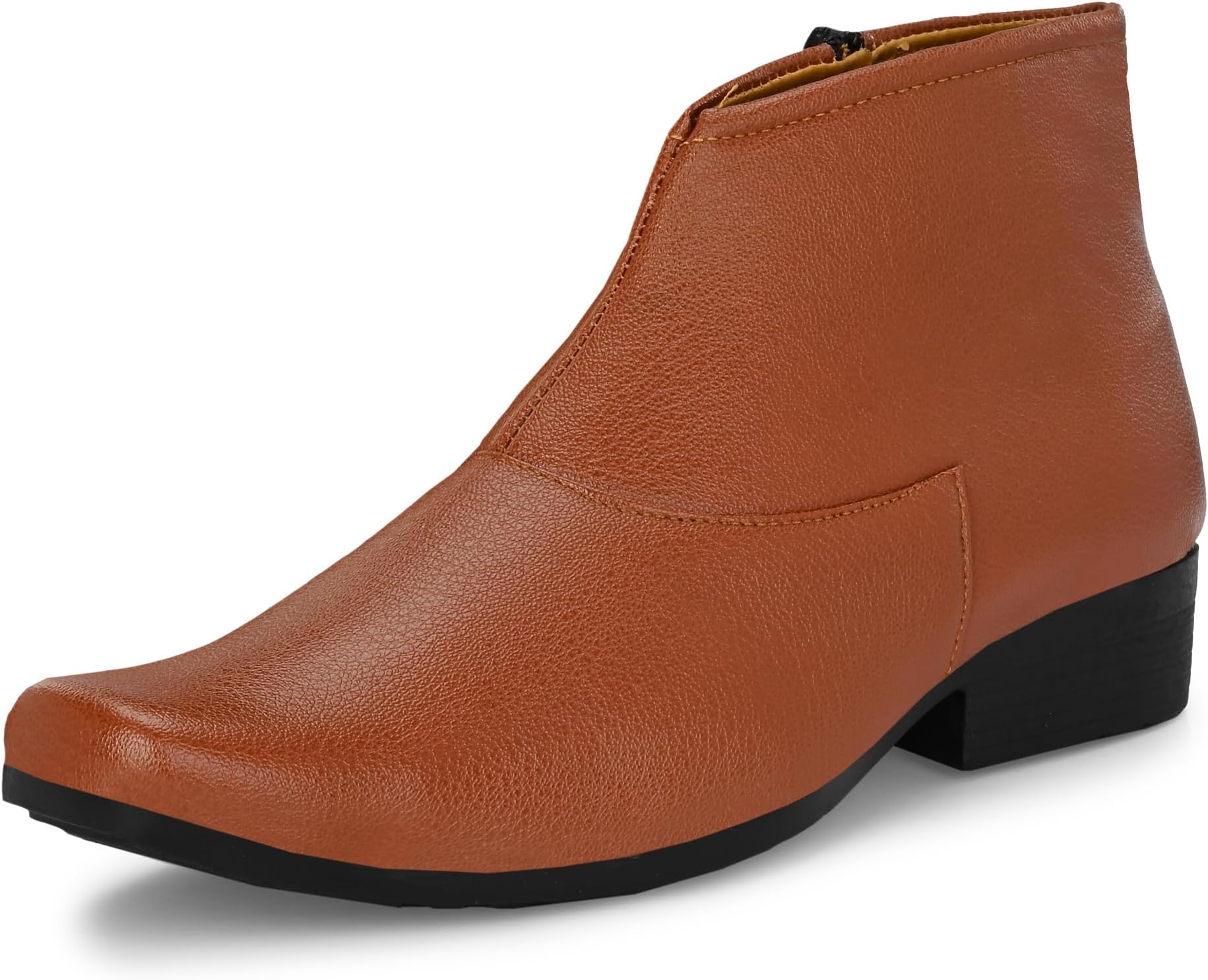 Shoe IslandChelsea-X ™ Fashionable White Leather Zipper High Ankle Length Casual Long Chelsea Boots for Men (IM8200)