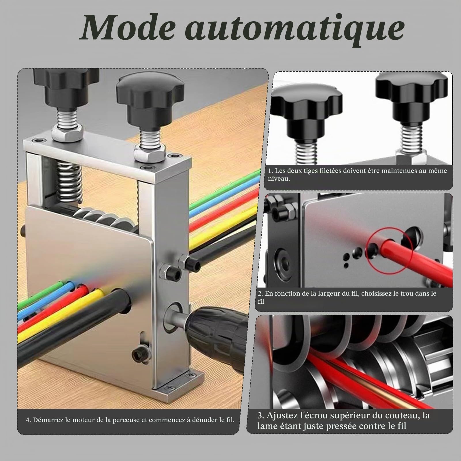 Machine à Dénuder Manuelle,Dénudeur Câble avec Manivelle,Machine de Dépouillement pour Câbles 1-17 m,Denudeur Cable Electrique avec 6 Canaux 5 Lames,Pince à Dénuder pour Recyclage des Déchets Câbles