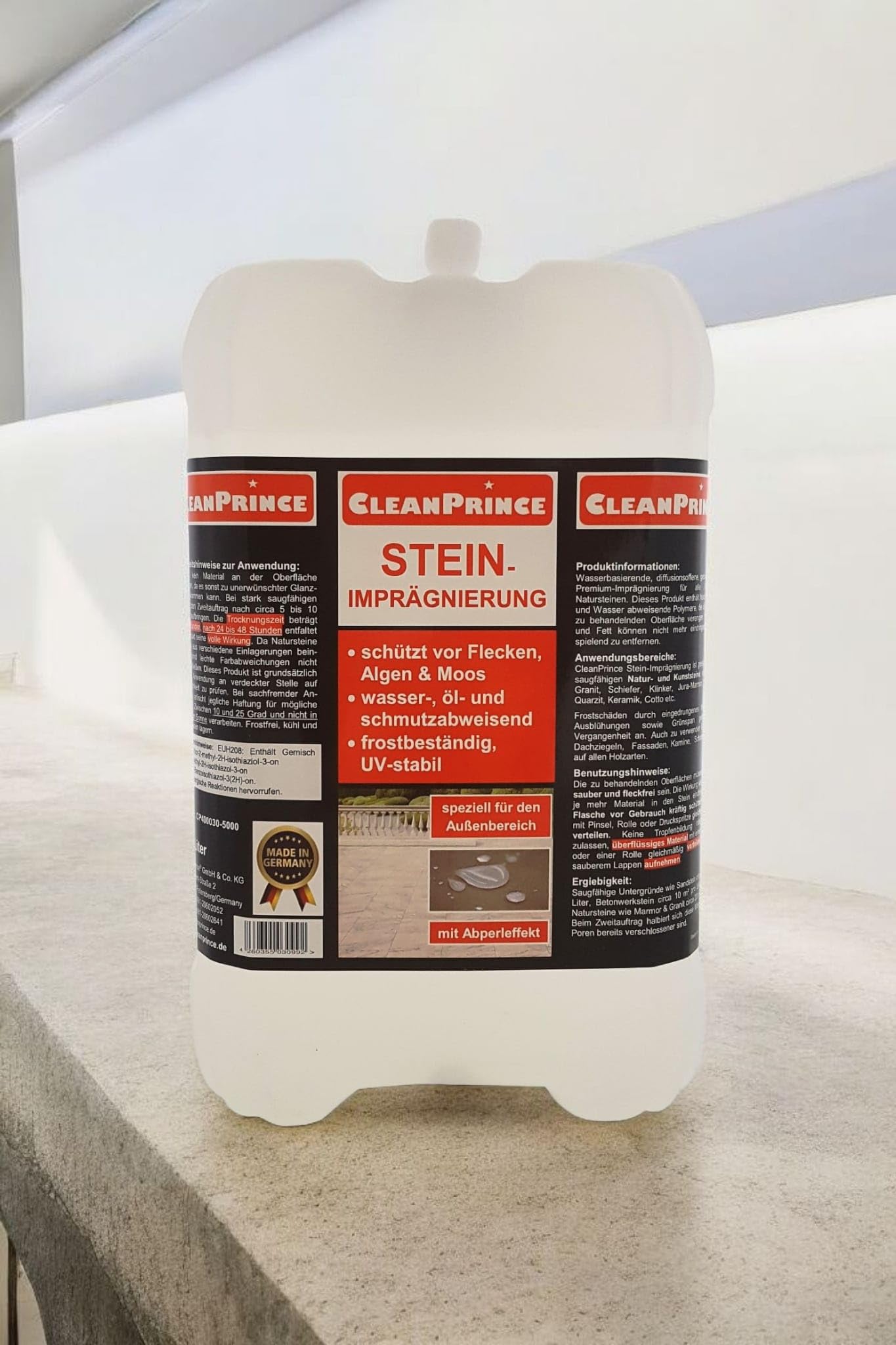 Impregnacja kamienia, 5000 ml, na bazie wody, olejoodporna, odporna na działanie wody, zielona powłoka, ochrona przed plamami, kafelki, marmur, kamień naturalny, do użytku wewnątrz i na zewnątrz, do