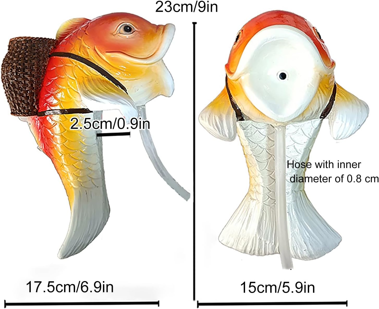 Pond Spitter, Realistic Carp Statue Outdoor Fountain Spitter, Fish Pond Water Circulation Outlet Landscaping, Resin Material, Outdoor Ornament for Garden Courtyard
