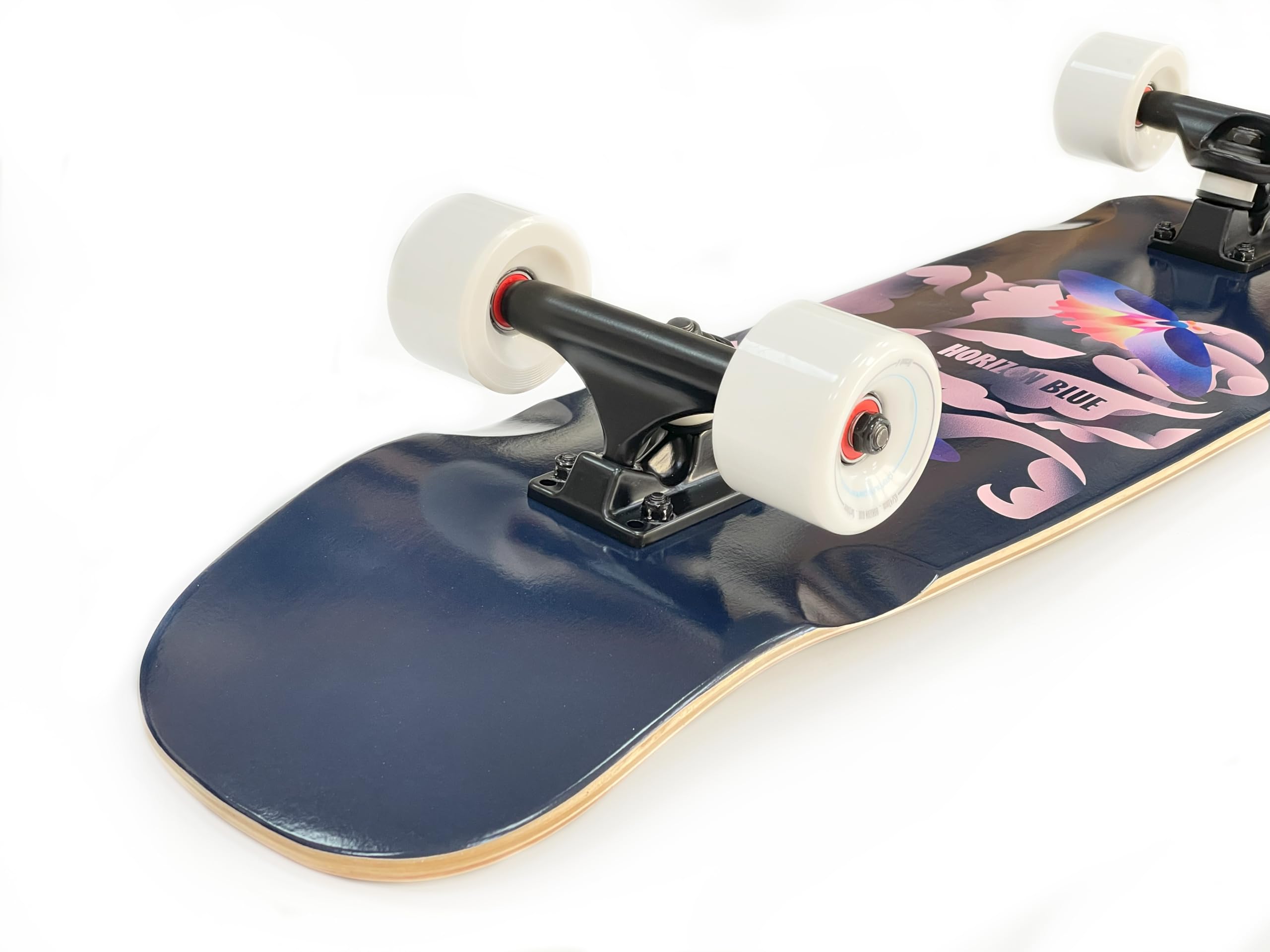 HORIZON BLUE Dinghy Classic Cruiser Skateboard complet – 72,4 cm léger / roues souples de 63 mm et planche en érable