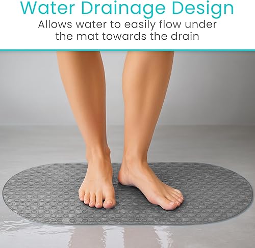 Miniatura 7 de Vive Tapete ovalado para bañera, almohadilla antideslizante para el suelo de la ducha, antideslizante y antideslizante para bañera con fuerte agarre