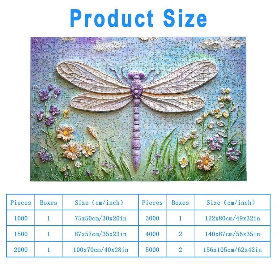 Puzzle 1500 sztuk kwiat dla dorosłych, drewniana ważka logiczna z pudełkiem na prezent dla dorosłych, wymagająca łamigłówka dla całej rodziny, puzzle na prezent dla kobiety i dekoracja domu, -6489
