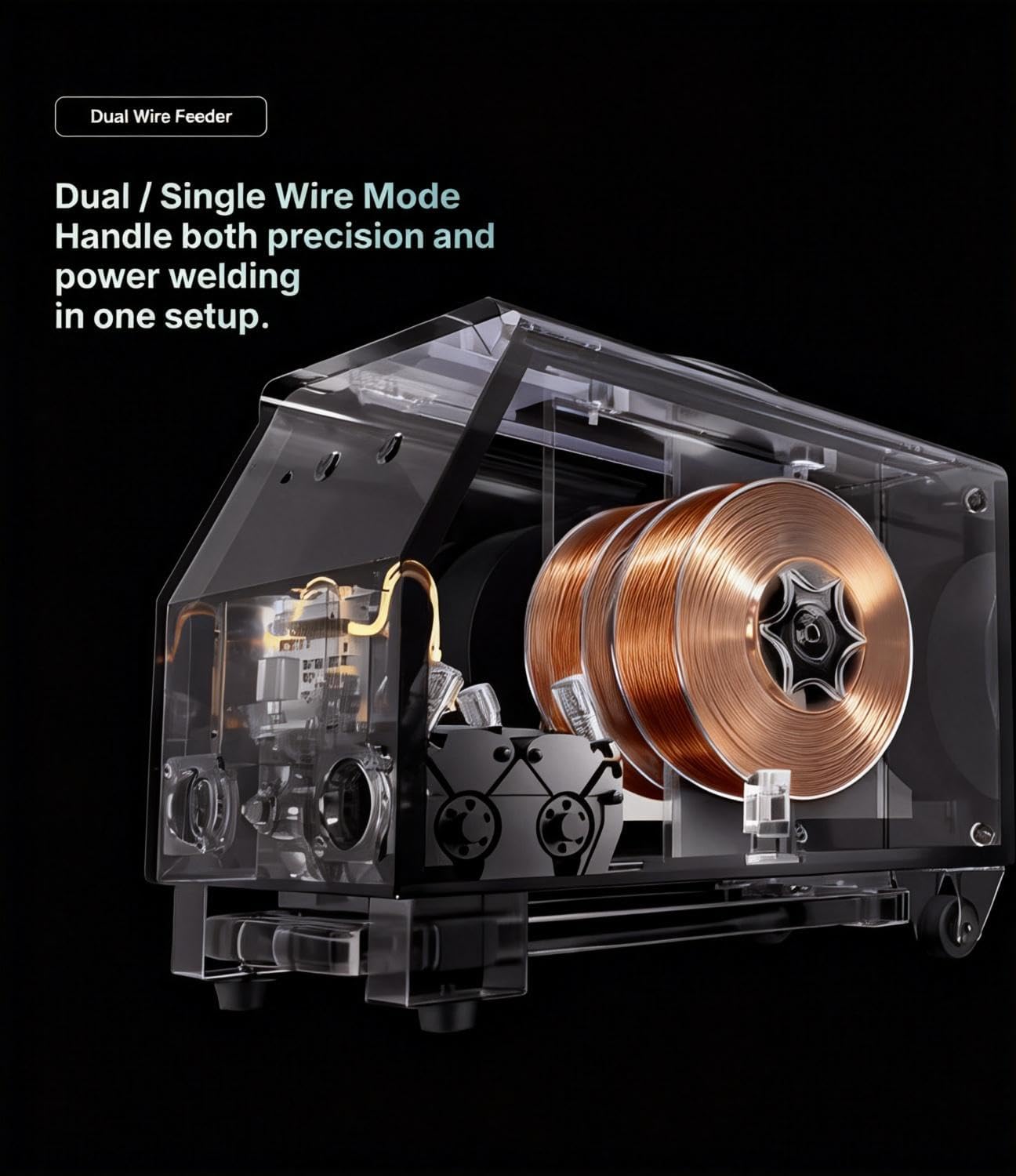 Dual Wire Feeder for X1 Pro – Compatible with X1 Pro, Up to 7mm Welds, Graphene Feed Tubes, Single/Dual Wire Switching, 120W High-Torque Motor