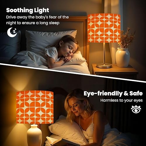 Miniatura 5 de Pantallas de lámpara naranja de mediados de siglo años 70 y 80 retro Morden abstracto geométrico, pantallas decorativas bohemias, 1 paquete de