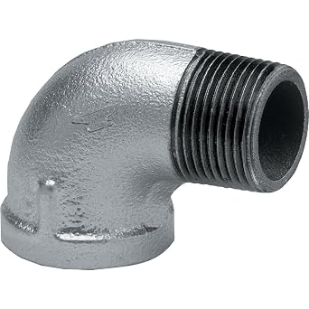 Anvil 8700128005, Malleable Iron Pipe Fitting, 90 Degree Street Elbow, 2" NPT Male x NPT Female, Galvanized Finish