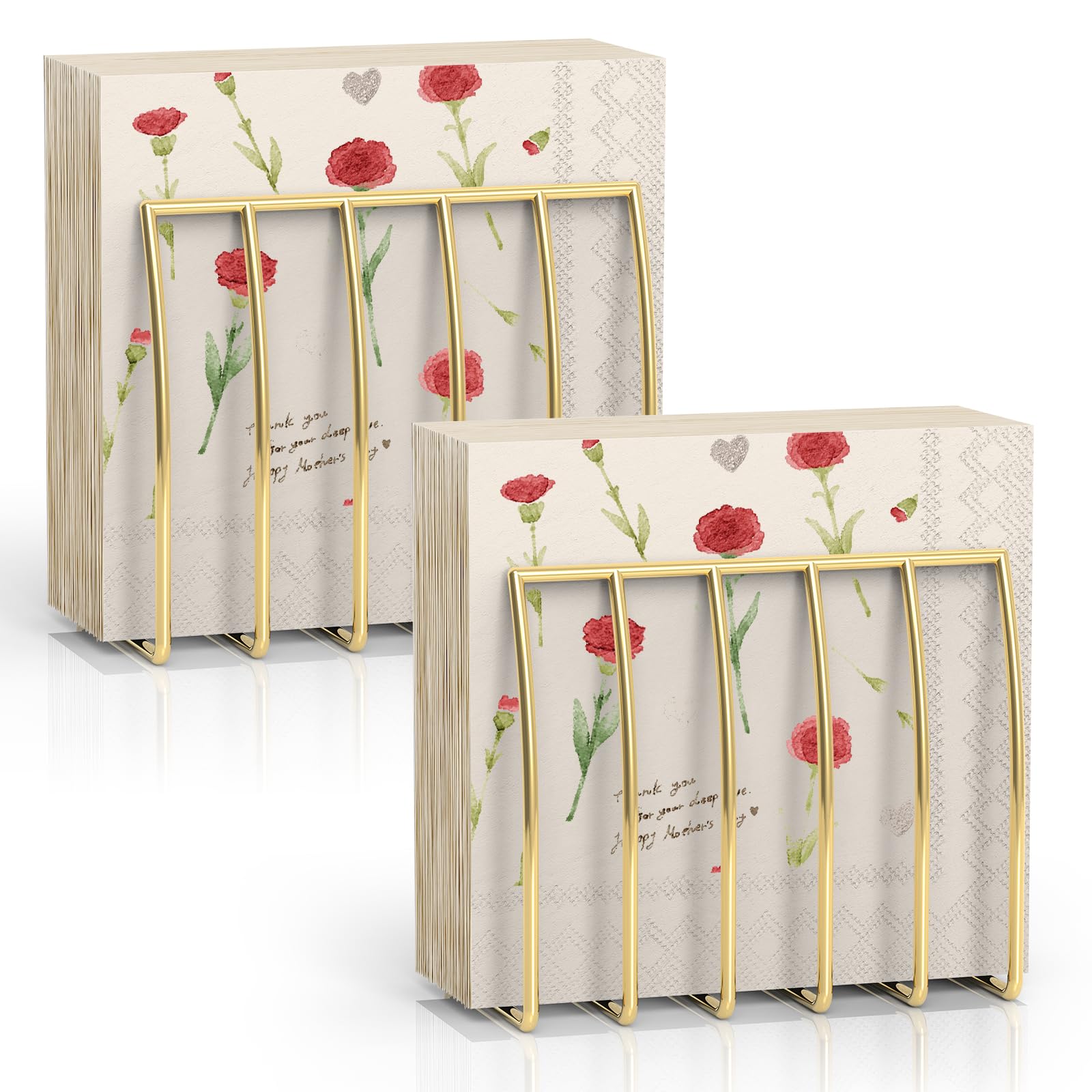 Serviettenhalter für Tisch, moderner Metall-Serviettenhalter für Papierservietten, Küche, Esszimmer und Arbeitsplatten, Cocktail-Serviettenspender, geeignet für alle Raumdekorationen, goldfarben