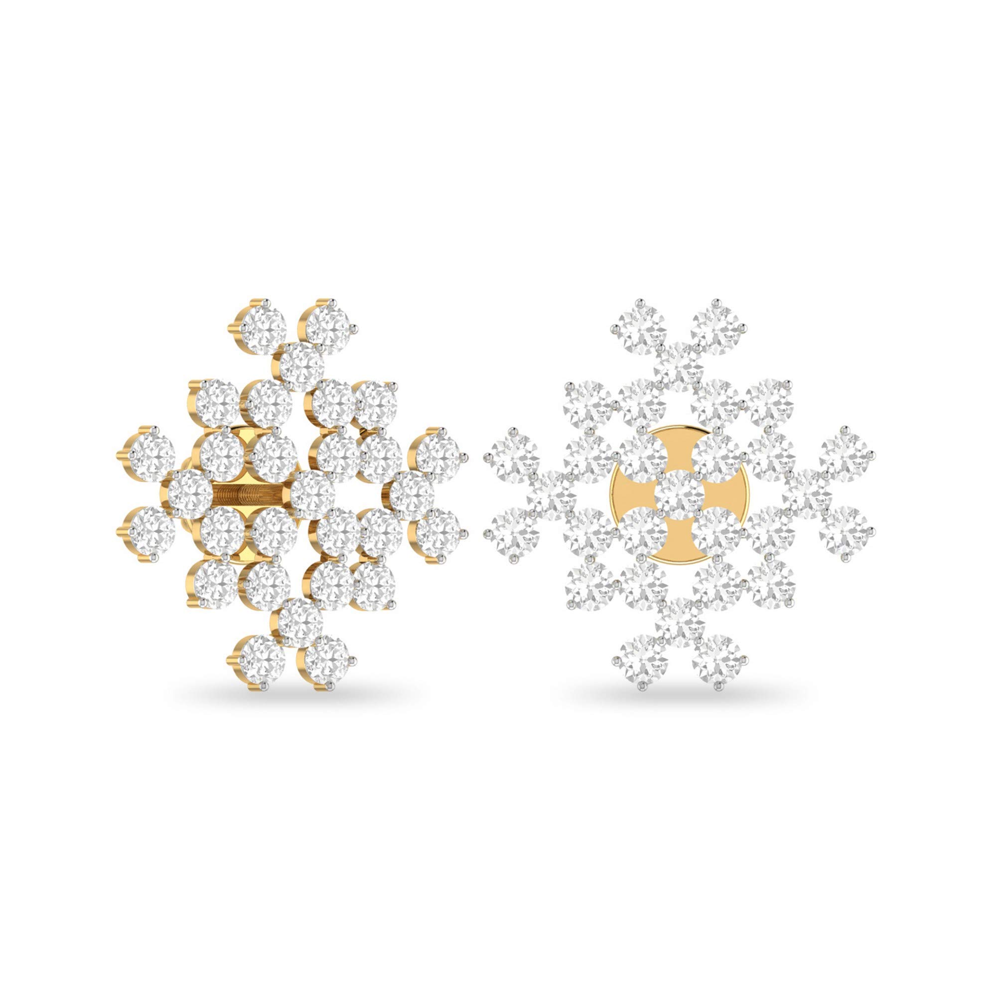 pc jeweller Yellow Gold and Solitaire Stud Earrings for Women-picture-0