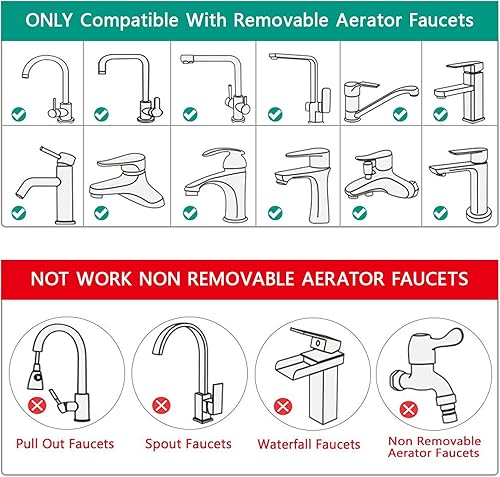 Miniatura 6 de Adaptador de manguera de jardín a grifo con aireador, adaptador de grifo de fregadero a manguera de jardín para bañococina, rosca GHT de 34 "acabado