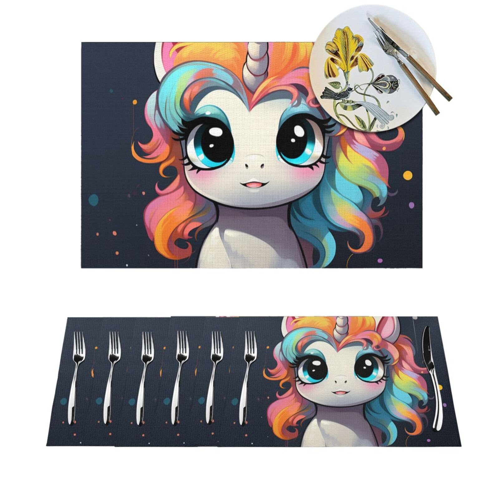 Set de table licorne antidérapant pour protéger la table des enfants