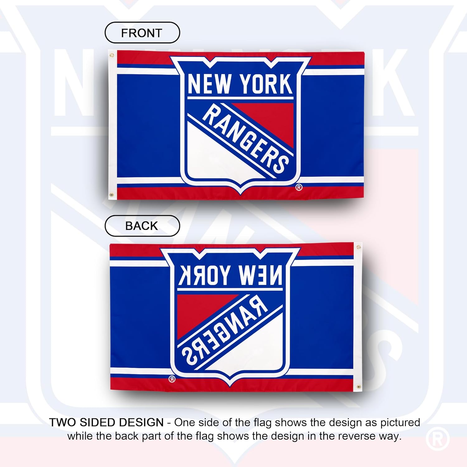 Desert Cactus New York Rangers Flag NHL 100% Polyester Indoor Outdoor 3x5 feet National Hockey League Team Flags NY (Flag B) - Image 2