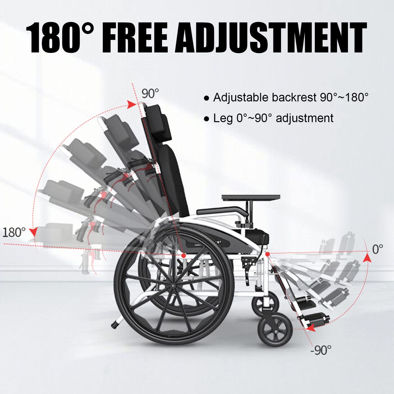 Silla de Ruedas Plegable Ligera, Sillas de Ruedas Plegables Ligeras para Mayores y minusválidos, Silla de Ruedas Estrecha para casa, Ortopedia, Acero, Negro