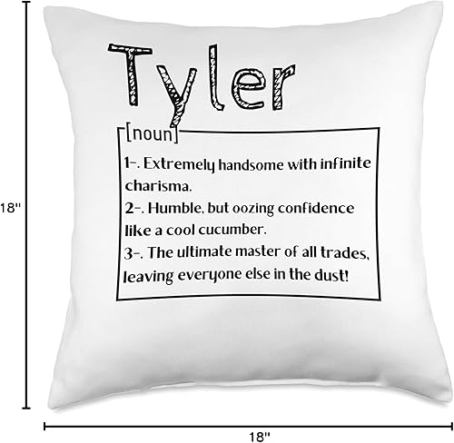 Miniatura 4 de Funny Custom Name Tyler Husband Dad Men Nombre Tyler Significado Definición Boy - Almohada personalizada con sarcasmo, 18 x 18, multicolor
