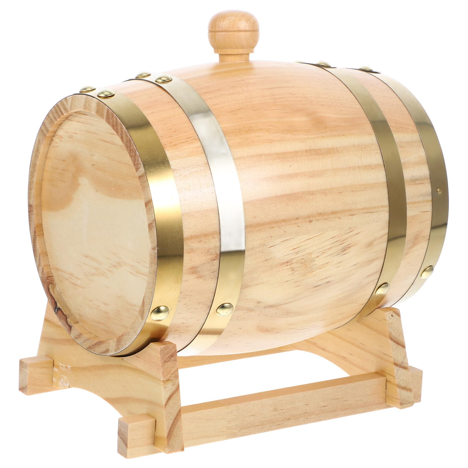 Abaodam Barile di Legno in Pino 0,8 l Rubinetto e Supporto, Dispenser per Vino, Birra e Liquori, Barile Decorativo per Casa e Collezionisti di Bevande Artigianali