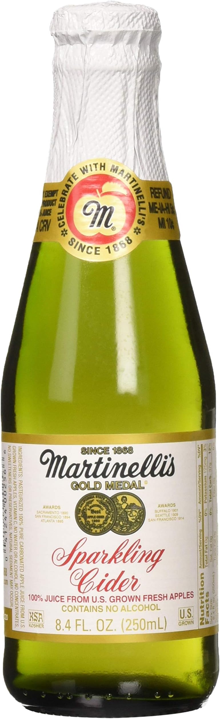 Martinelli's Sparkling Apple Cider, 8.4 fl. oz. (Pack of 12)