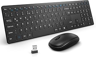 TedGem Wireless Keyboard and Mouse, Mouse and Keyboard 2.4G Keyboard Laptop Computer Keyboard Mouse Combos Ultra Slim Quiet Ergonomic Keyboard Mouse Set for PC/Laptop/Computer