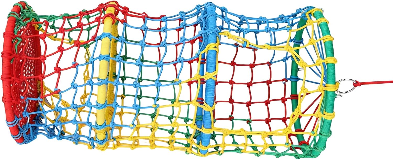 Generic Rope Ladder Net Playground Play Colored Net Load Protection 31.5x31.5x78.74in Hanging Climbing Tower for Indoor Outdoor Play Equipment 3/5 Tiers