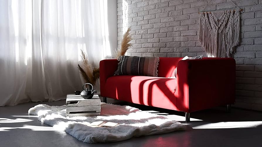 IKEA KLIPPAN ソファカバー　赤 Amazon｜MASTERS OF COVERS Klippan ラブシート スリップカバー