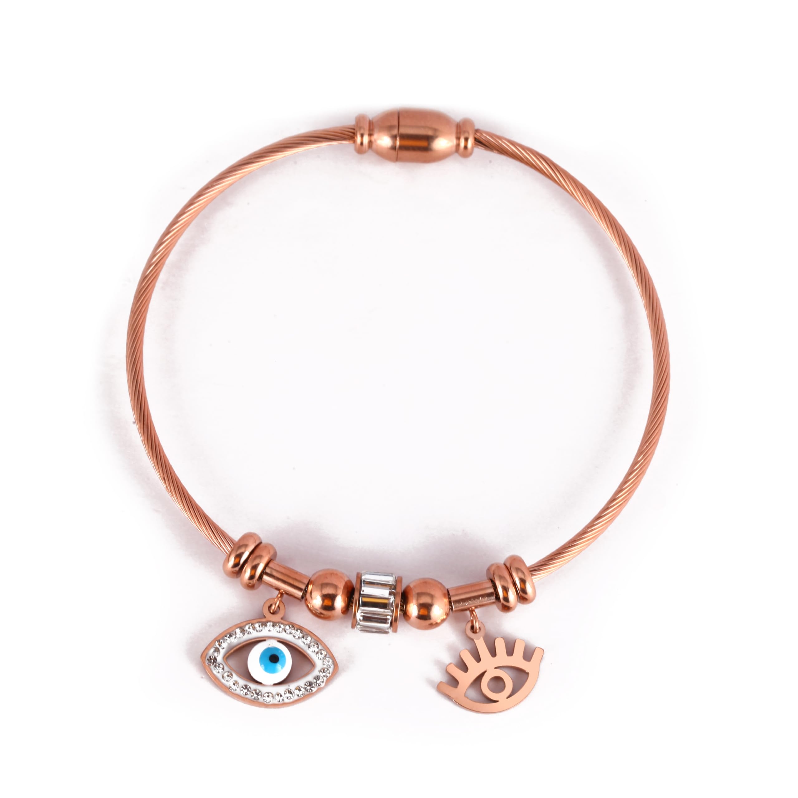 MEENAZ evil eye bracelet for woman | Evil Eye Bangles for women Stylish | Anti Tarnish Bracelet for girls | Rose gold Kada for Women | Accessories Jewellery korean crystal Rust-free Skin friendly (B0D2TC8DVR) Amazon Price History, Amazon Price Tracker