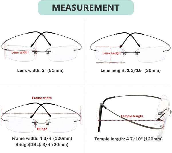 Eyekepper Titanium Rimless cerchio occhiali - 2