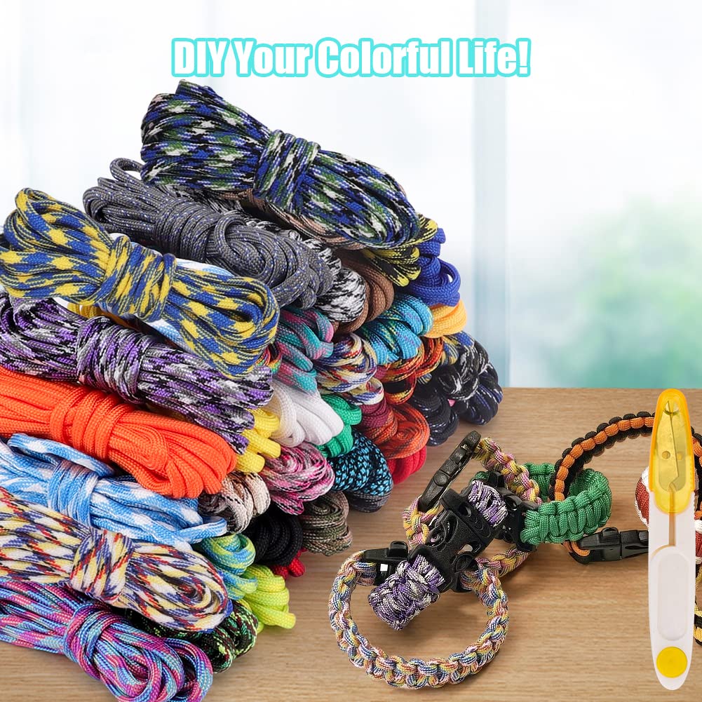 Paracord 550 corda in nylon Paracord da 4 mm, 35 pezzi di corde in nylon multifunzionali per la fabbricazione di braccialetti fai da te Cordino per cani Collare per cani