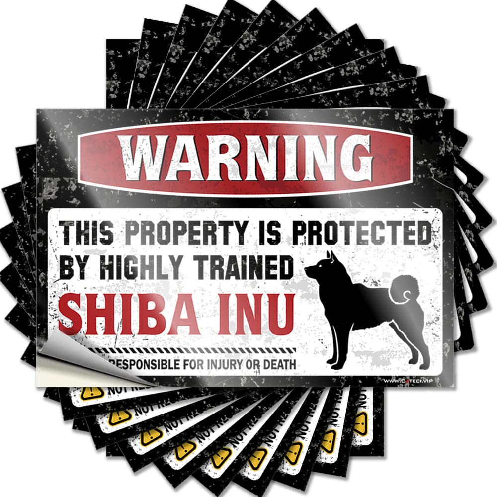 Warning This Property is Protected By A Highly Trained Shiba Inu Backyard Decor Winter DIY | Half Decal Cover Removable Vinyl Sticker Decal(12X18CM)
