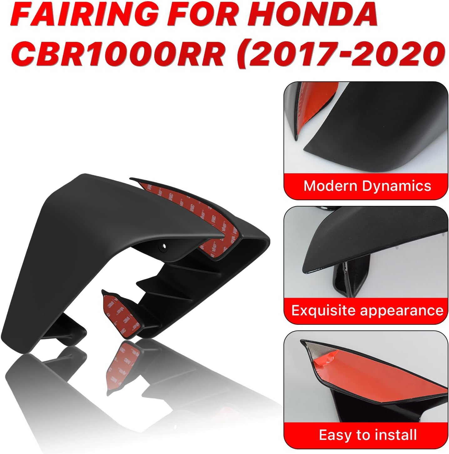 Motorcycle Winglet Fairings for HONDA - Fairing for HONDA CBR1000RR (2017-2020) - Spoiler Wing Enhance Performance & Style (Matte Black)