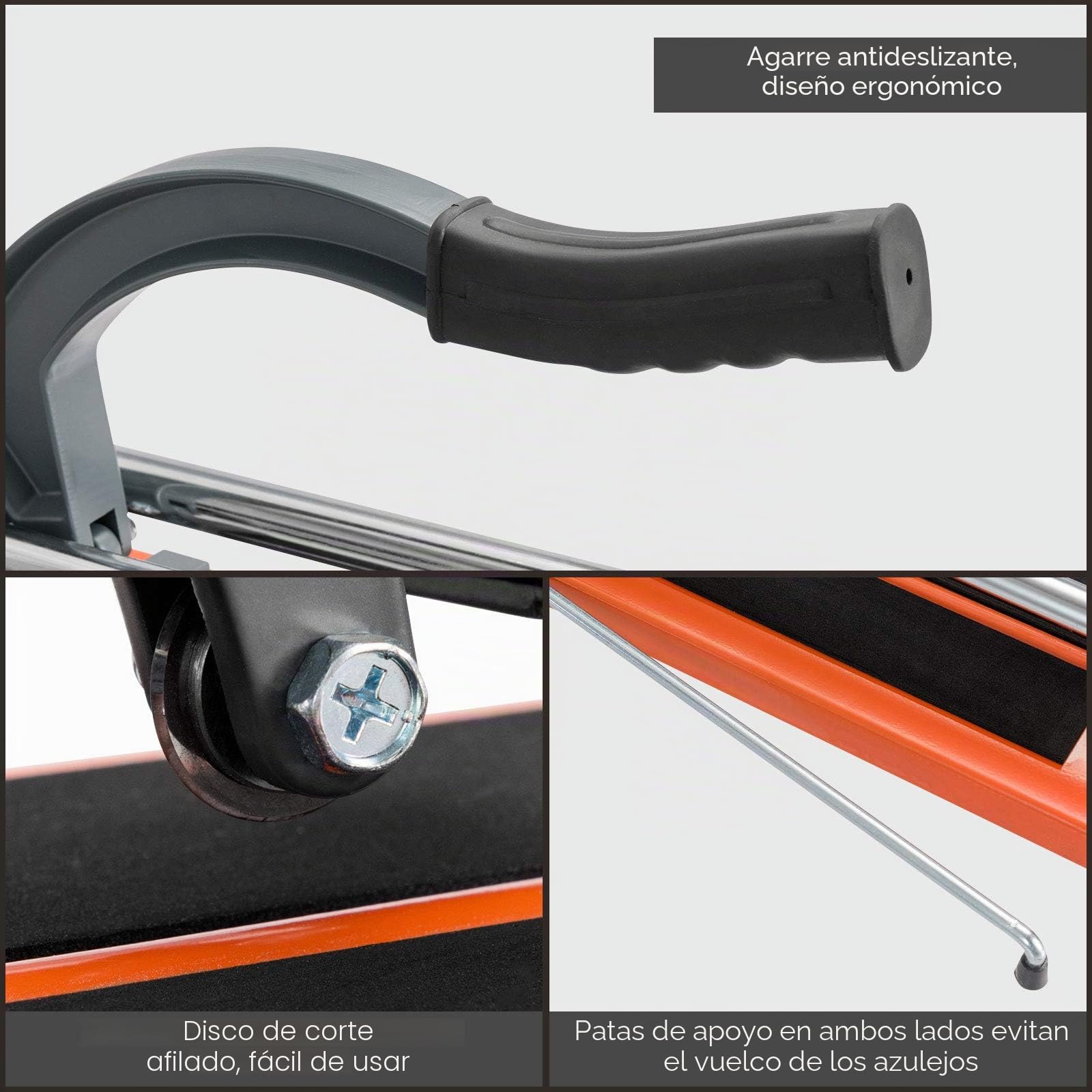 GYMAX Cortador de Azulejos de 80 cm, Máquina de Corte Manual con Ángulo de Rotación de 0° a 60°, Longitud de Corte de hasta 61 cm, Grosor de Corte 5-12 mm, para Talleres e Instalaciones Industriales