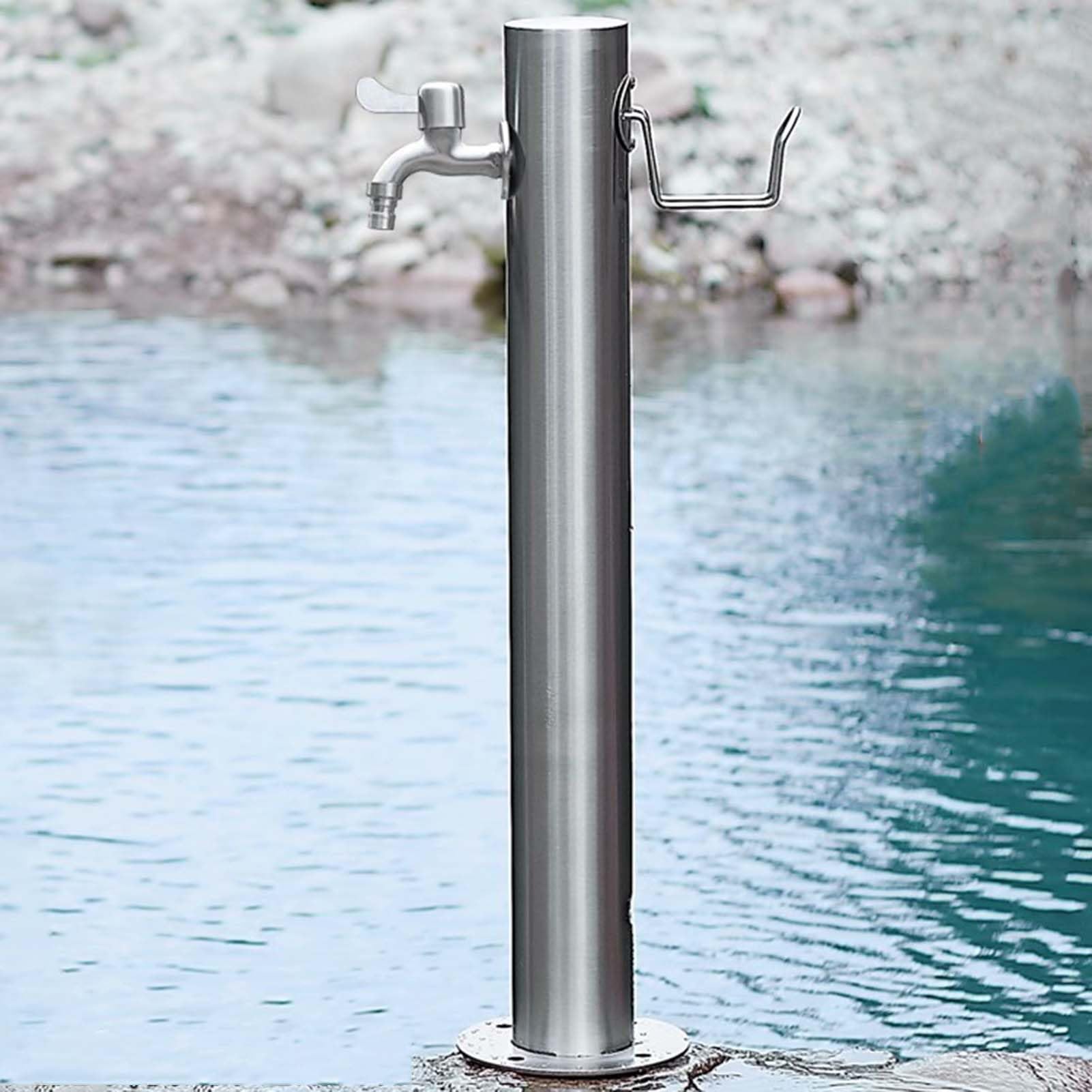 BHGFYXBS Freestanding Stainless Steel Garden Water Column With Faucet, Anti-Freeze Hydrant, Outdoor Fountain For Car Washing & Plant Watering, Landscape Feature,size_name-86cm kit B