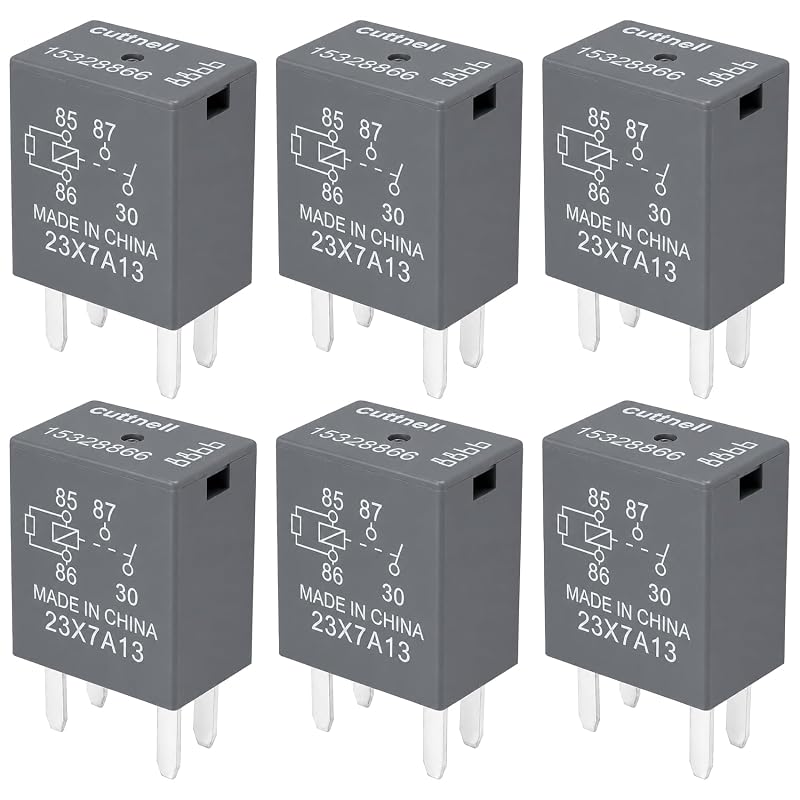 Relé automotivo 15328866 12 VDC 20 A 4 pinos cuttnell – Kit com 6 unidades
