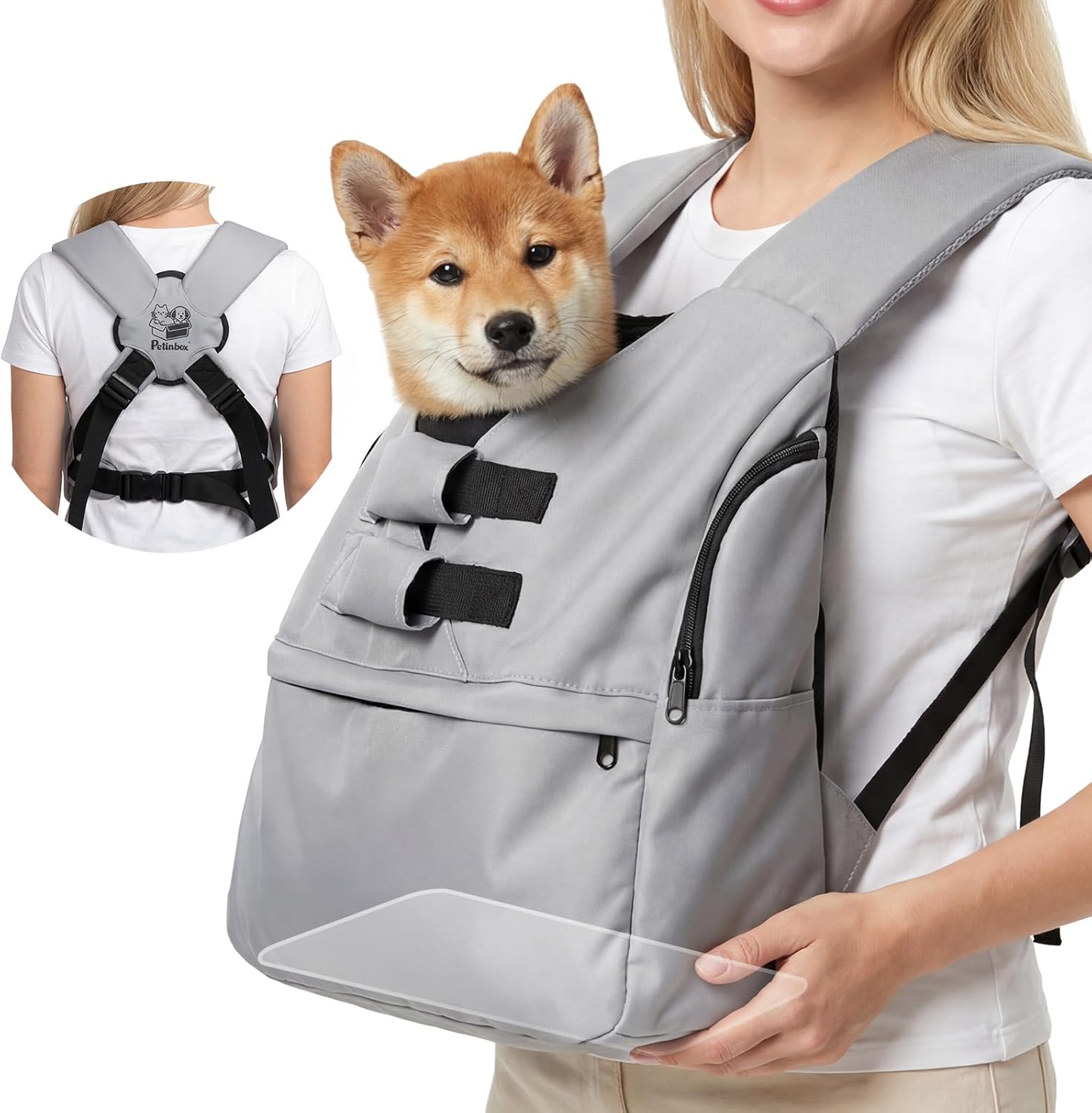 Dog Carrier Sling for Small Dogs 7–15 lbs, Hands-Free Front-Facing Pet Sling with Safety Leash, Support Mat & Adjustable Strap, Breathable Mesh, Machine Washable for Walking, Hiking, Travel