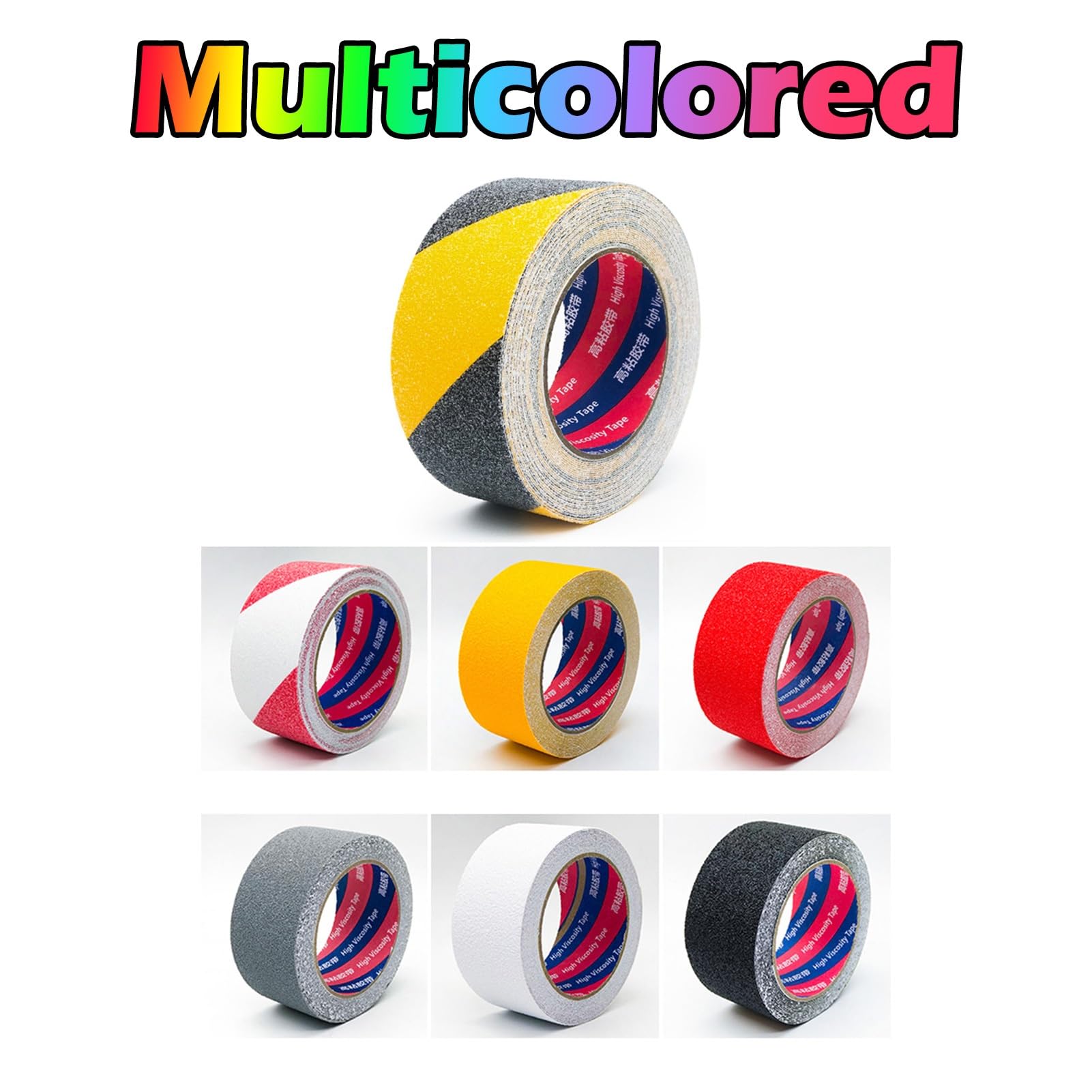 Antidérapage haute traction bande de pneu Ruban antidérapant multicolore 2/4/6 pouces x 16 pieds for escaliers et skateboards(Gray W 6in)