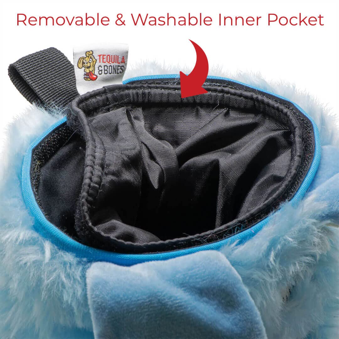 Tequila&Bones Hundeleckerli-Tasche Trainingstasche, freihändige Hundeleckerli-Tasche, Hundespaziergangstasche, Hüfttasche | waschbare Innentasche | mit Gürtel, Clip & Kordelzug Verschluss (REX)