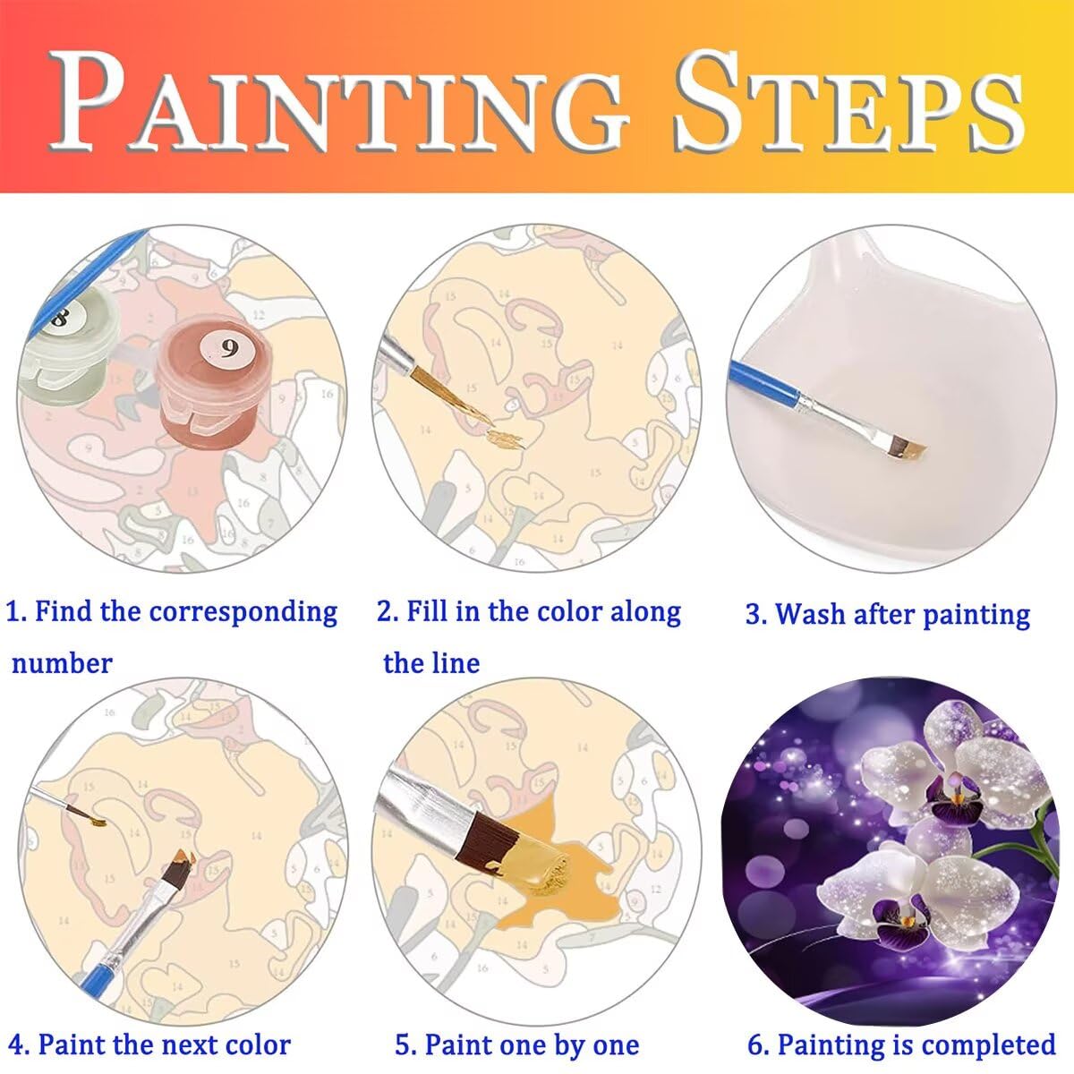 Dipingere con i Numeri Fiore, Paint by Numbers Adulti Astratto, Fai da te Creativi Adulti Quadri da Dipingere Numerati Kit per Decorazione Della Parete di Casa, Regalo 100x135 cm Senza Cornice 94-C