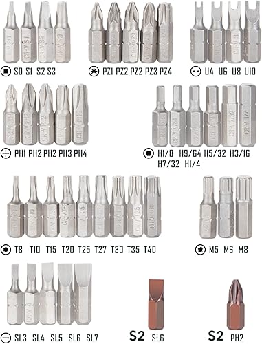 Miniatura 2 de ROTATION Juego de 44 brocas con destornillador de trinquete de 14, estuche portátil, acero CR-V, mango de accionamiento y broca hexagonal