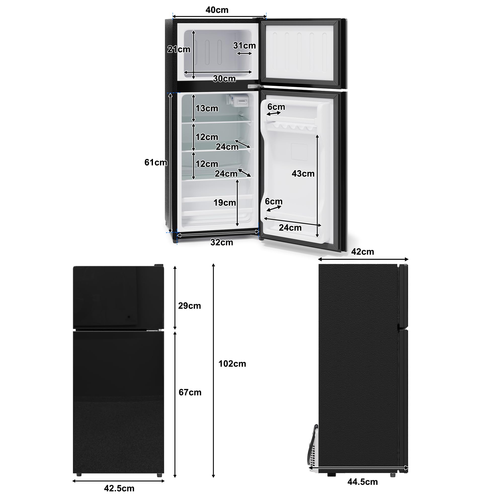 Merax Mini Réfrigérateur 92L avec Congélateur 28L, Frigo Compact Porte Vitrée avec LED,Thermostat Réglable 7 Niveaux,pour Cuisine, Bureau, Chambre