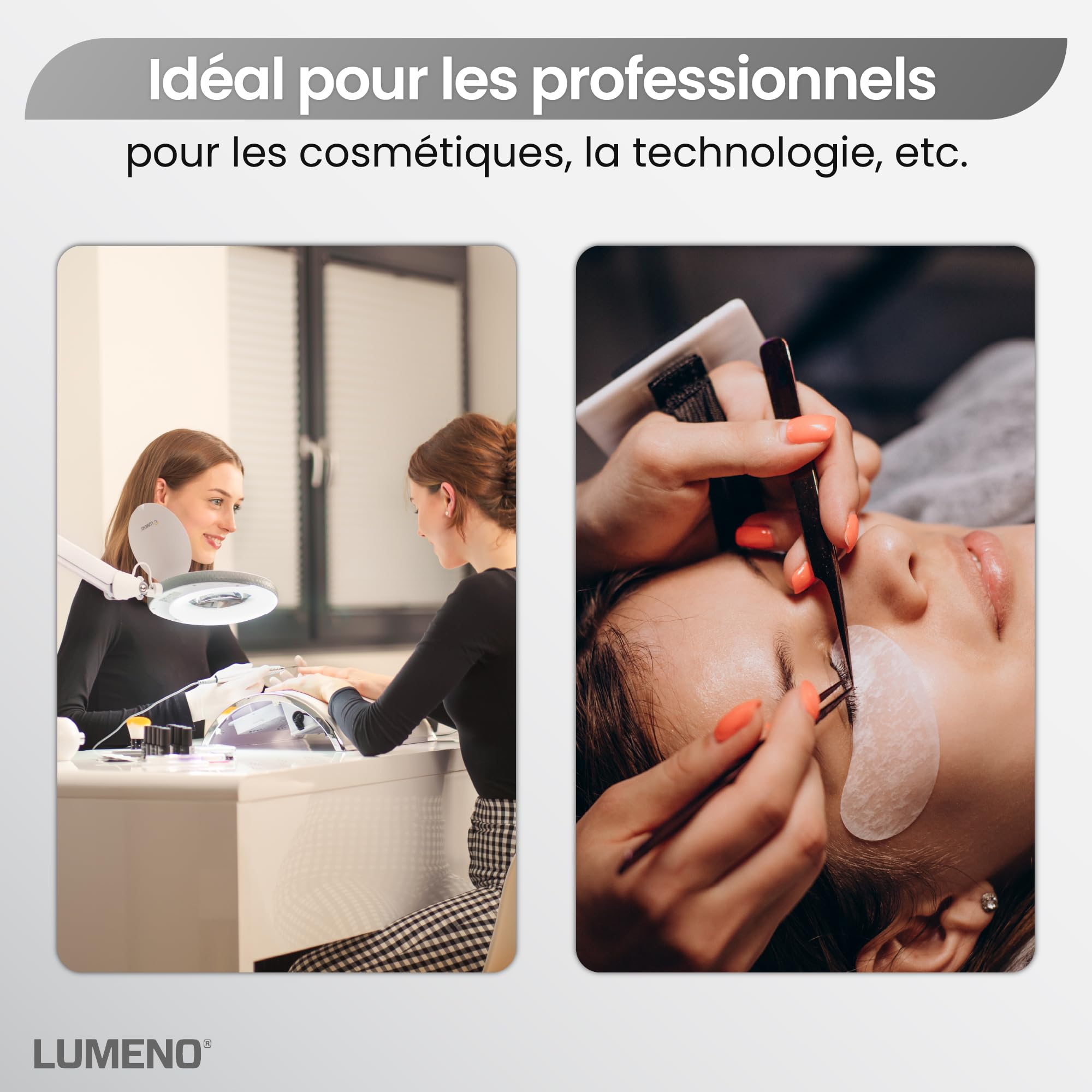 Lumeno LED Lampe loupe 7213SW avec lentille en verre 127 mm, 3 dioptries Noir