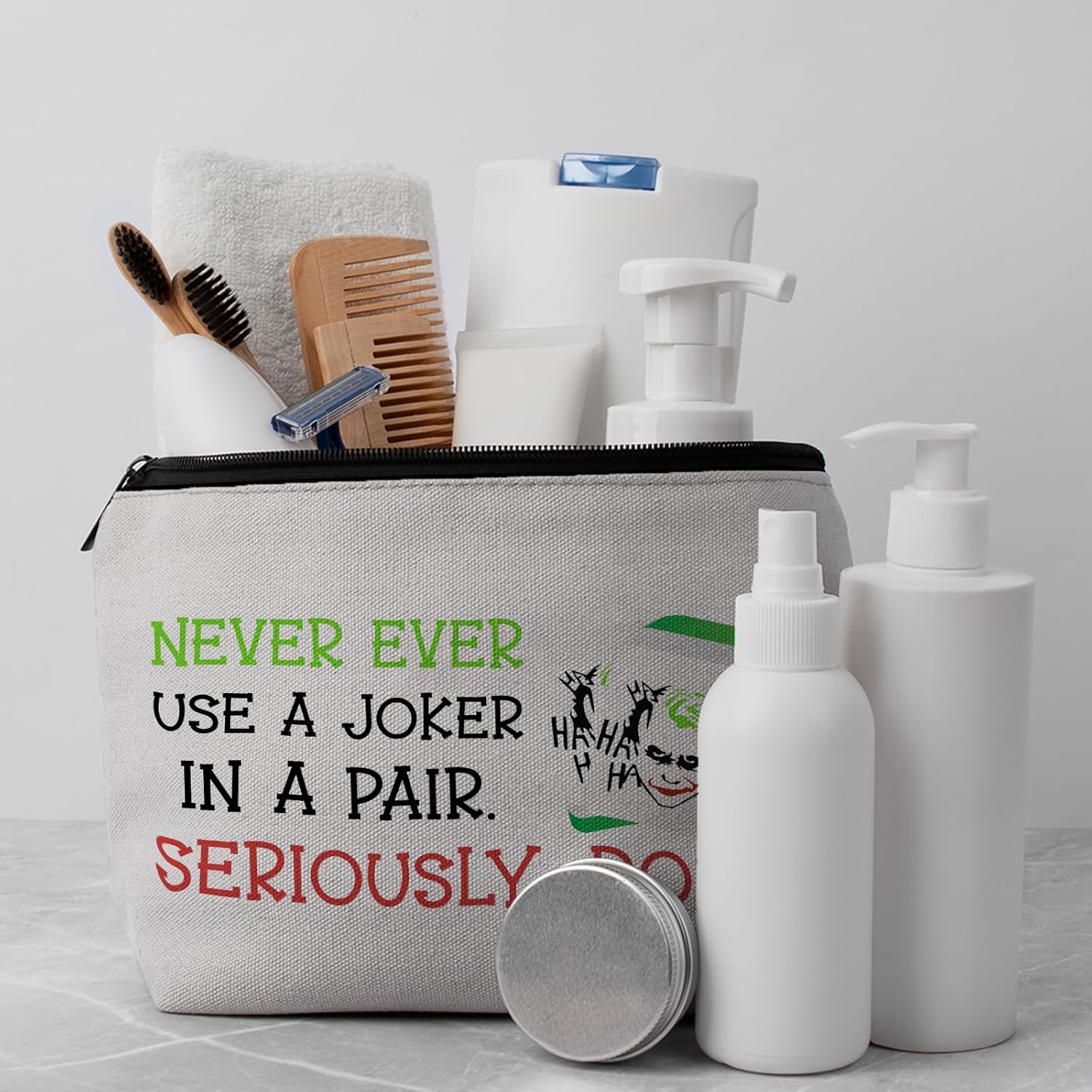 Mahjong Gifts for Women Makeup Bag Gifts for Mahjong Players Lovers Christmas Gifts for Girls Cute Cosmetic Bag for Mahjong Game Players Travel Toiletry Canvas Zipper Pouch - Image 4