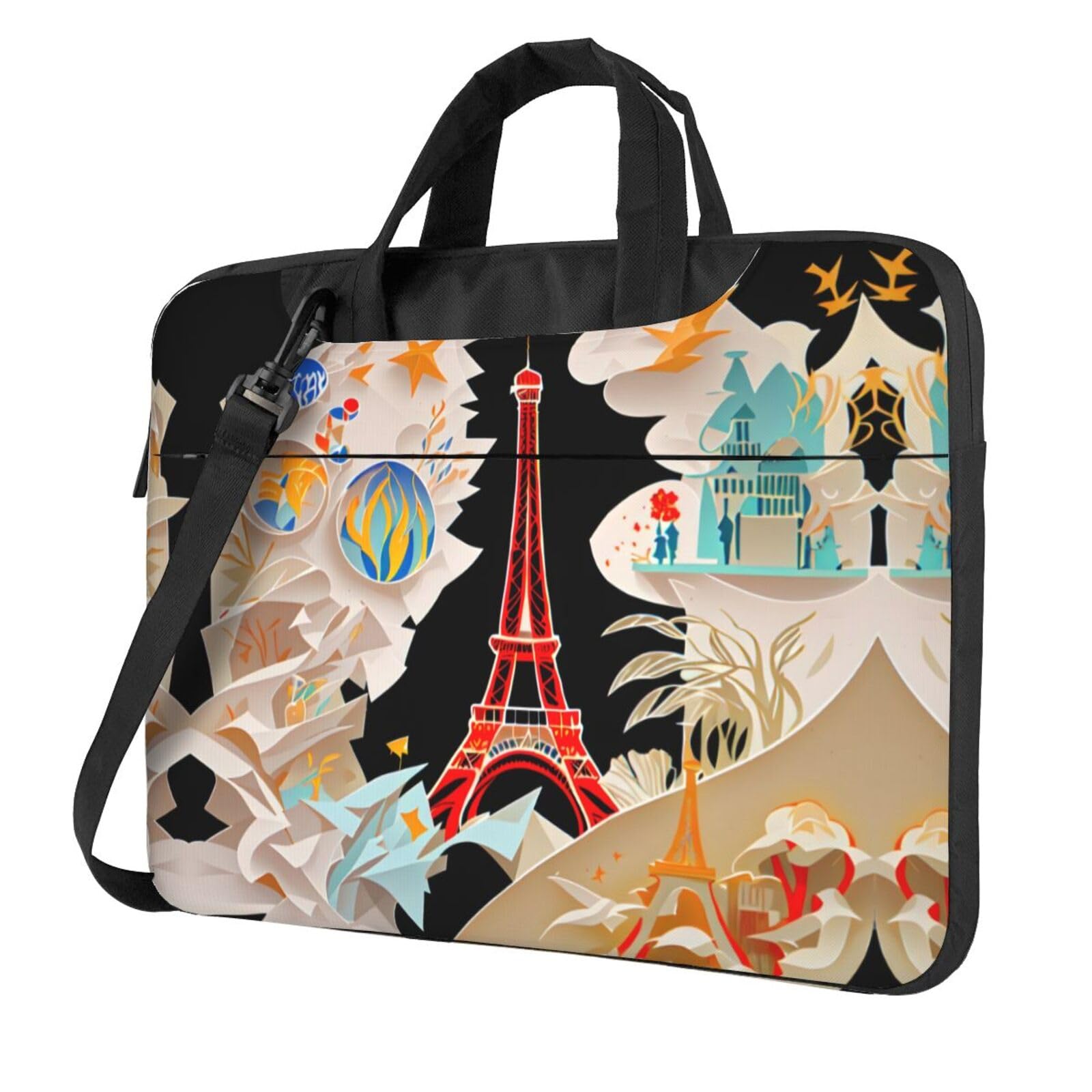 Bolsa de hombro para portátil de 15.6 maletín de computadora Torre Eiffel París 8