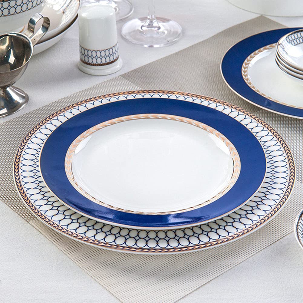 50 szt. kompletów zastawy stołowej, ceramicznych talerzy obiadowych i misek ze spodkami, porcelanowych kompletów obiadowych (serwis dla 6-8)