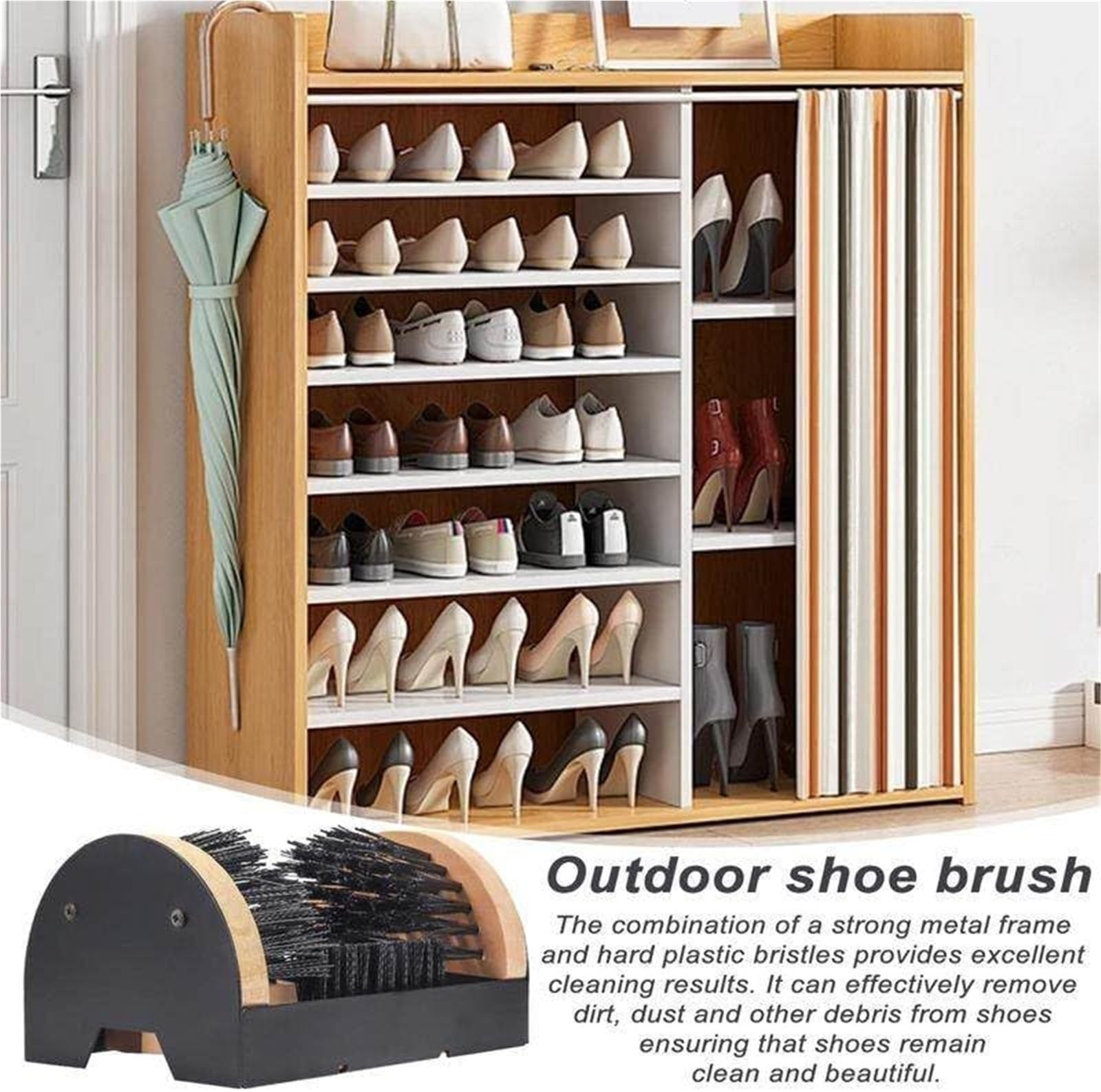 Cepillo limpiador de botas, herramienta raspadora de cerdas rígidas para eliminar el polvo, la nieve y el barro, esencial para deportes y zapatos al aire libre, canchas y jardines kit de limpieza