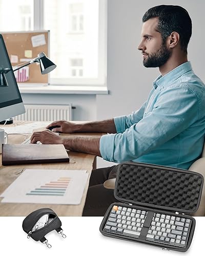 Miniatura 8 de RAIACE Hard Keyboard Case, Hard Travel Storage Case for 84 Key Portable Keyboard, Compatible with Keychron K2, Logitech POP Keys Mechanical