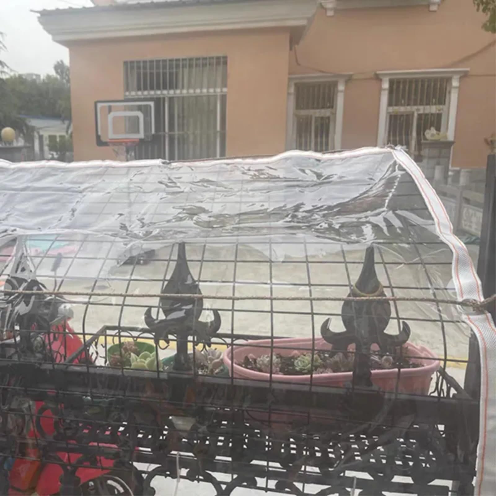 Tenda Esterno Impermeabile Tenda Esterno PVC 0,3mm Resistenza allo Strappo Resistenza al Freddo per Tende, Tetti e Terrazze (Color : Clear, Size : 3x1.5m/9.8x4.92ft)