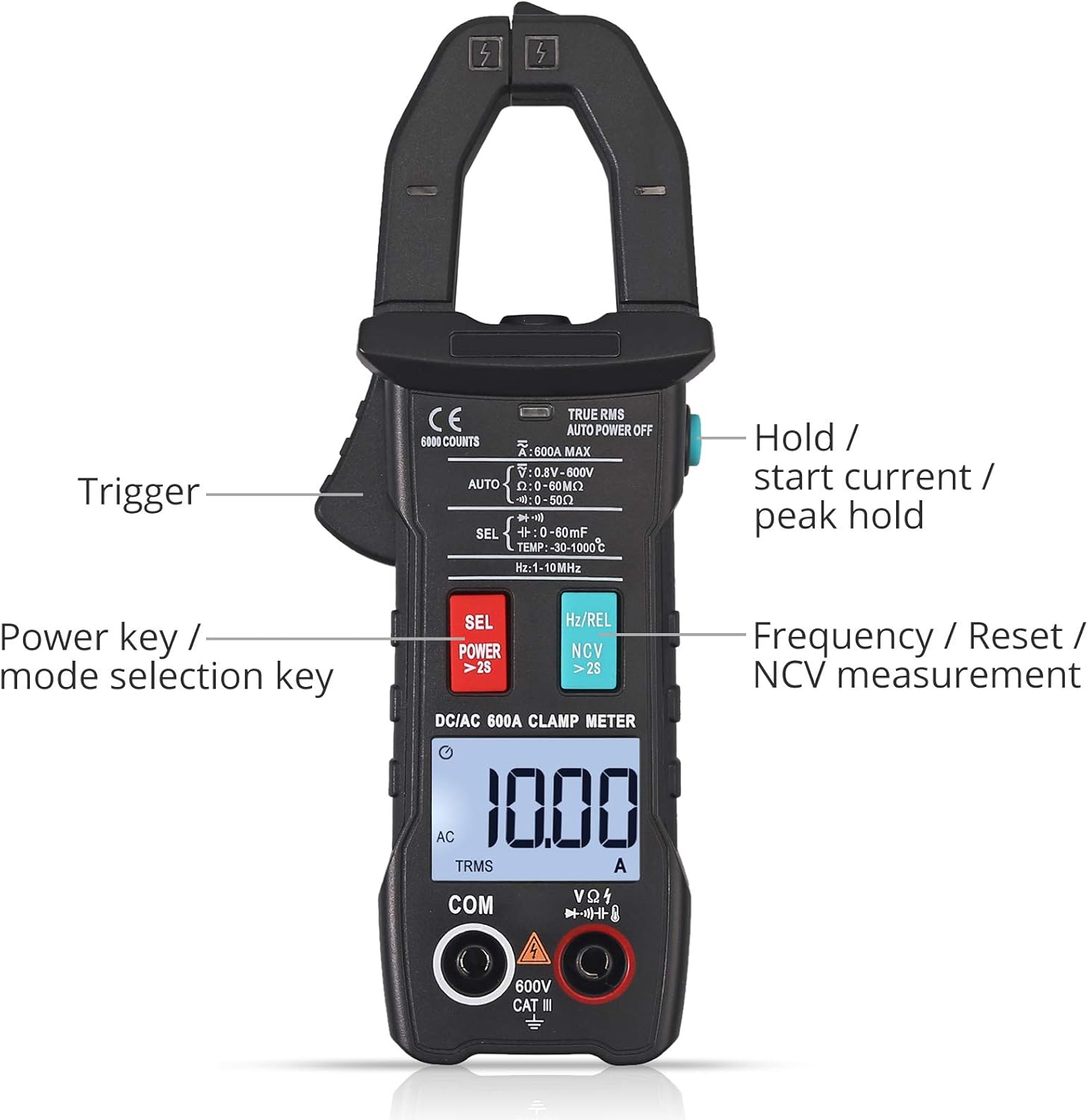 Tор Rаtеd Proster Digital Clamp Meter 6000 Counts TRMS Auto with NCV AC/DC Current &Voltage Continuity Tester 600A 600V Diode Resistance Capacitance Frequency Temperature Flashlight & Alligator Clips TOP оƒƒERS Proster Digital Clamp Meter 6000 Counts TRMS Auto with NCV AC/DC Current &Voltage Continuity Tester 600A 600V Diode Resistance Capacitance Frequency Temperature Flashlight & Alligator Clips