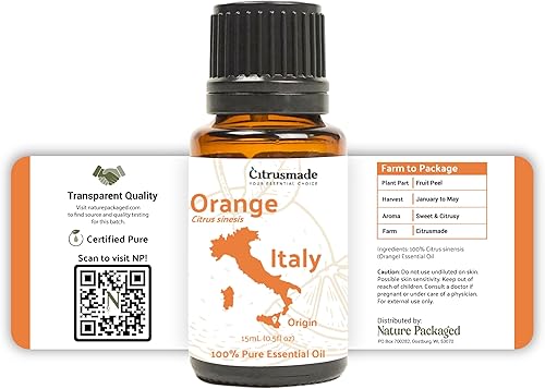 Miniatura 3 de Aceite esencial de naranja, directo de cítricos, hechos en Sicilia, aceites esenciales puros para difusores y aromaterapia, 100% puro, de grado