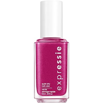 essie Expressie Nail Polish, Quick-Dry Deep Fuchsia Pink Nail Polish, Vegan, Dont Glitch Get Better, 0.33 fl oz